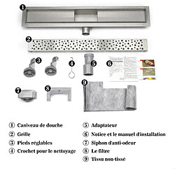 Aica Sanitaire Aica Caniveau de douche italienne 70 cm en acier inoxydable Bulles pas cher