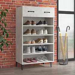 vidaXL Armoire à chaussures Gris béton 60x35x105 cm Bois d'ingénierie 