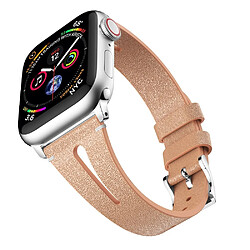 Wewoo Bracelet en cuir forme de goutte d'eau pour montre-bracelet Apple Watch séries 43 et 2 et 1 38 mm or 