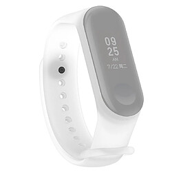 Wewoo Bracelet pour montre connectée Bande de en silicone coloré translucide Xiaomi Mi Band 3 & 4 Blanc 