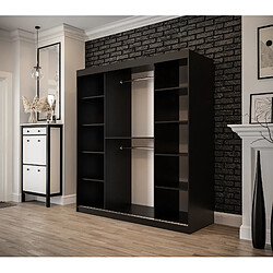 Avis Abiks Meble Armoire Old St T à portes coulissantes 200/180/62 2 portes (noir/marron)