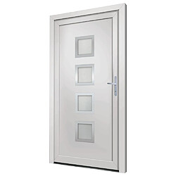 Avis vidaXL Porte d'entrée blanc 98x190 cm PVC