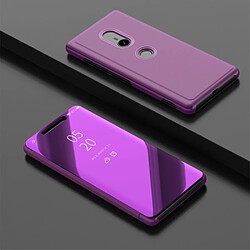 Etui en PU surface miroir avec fenêtre de vue violet pour votre Sony Xperia XZ3 