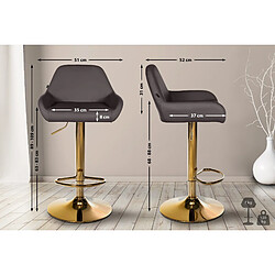 Non Lot de 2 tabourets de bar Braga Gold simili cuir 