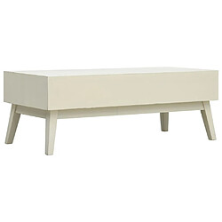 Acheter Maison Chic Table basse pour salon | Table à café avec 2 tiroirs Gris sculpté 110x50x40 cm Bois -GKD88956