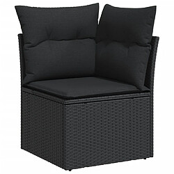 Avis vidaXL Salon de jardin 5 pcs avec coussins noir résine tressée