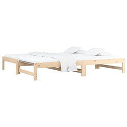 Avis Maison Chic Lit d'appoint 2x(90x190)cm,Lit coulissant Lit de repos Bois de pin massif -GKD60344