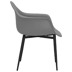 Maison Chic Lot de 2 Chaises à manger,Chaise pour cuisine,Solide Structure gris PP -MN20063 pas cher