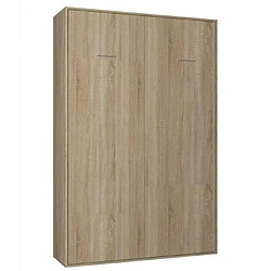 Inside 75 Composition armoire lit escamotable SMART-V2 chêne naturel Couchage 140 x 200 cm colonne armoire