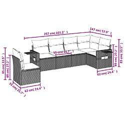 Avis vidaXL Salon de jardin avec coussins 6 pcs marron résine tressée