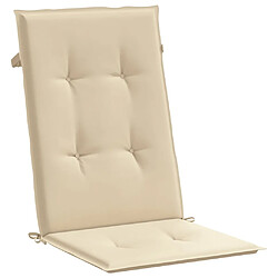 Acheter vidaXL Coussins de chaise de jardin dossier haut lot de 2 beige tissu