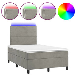 vidaXL Sommier à lattes de lit matelas et LED Gris clair 120x200 cm