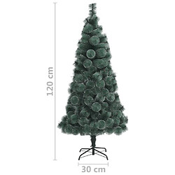 vidaXL Sapin de Noël artificiel avec support Vert 120 cm PET pas cher