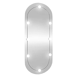 Maison Chic Miroir mural avec lumières LED | Miroir Décoration pour Maison Salle de Bain 25x60 cm verre ovale -GKD18868