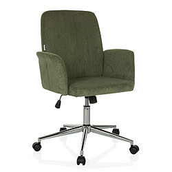 Chaise de bureau / Chaise pivotante / Chaise coque SOLAO CORD tissu vert foncé hjh OFFICE