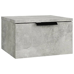 Maison Chic Table de chevet murale - Table de Nuit Gris béton 34x30x20 cm