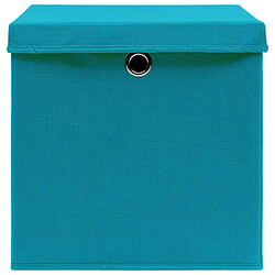 Acheter Maison Chic Ensemble de 10 Boîtes de rangement,Boîtes de stockage avec couvercles 28x28x28cm Bleu azuré -MN461433