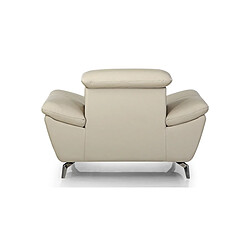 Avis La Maison Du Canapé Fauteuil en cuir LEA Beige