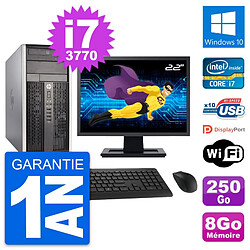 PC Tour HP Pro 6300 CMT Ecran 22" i7-3770 RAM 8Go Disque 250Go Windows 10 Wifi · Occasion 