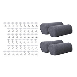 Housse d'accoudoirs Canapé Fauteuil Élastique 2 Paires Housse de Canapé Extensible, Couverture de Canapé Polyester Haute Élasticité Gris + 50pcs Twist Pins Tête en Plastique