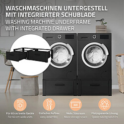 ML-Design Socle machine à laver double avec tiroirs base sèche-linge noir 150 kg/support