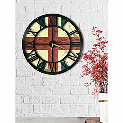 Homemania Horloge murale en métal Wall Angleterre - Diam. 50 cm - Noir