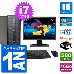 PC Tour HP 800 G1 Ecran 19" Intel i7-4790 RAM 16Go Disque 500Go Windows 10 Wifi - Occasion