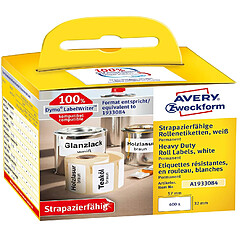 Avery-Zweckform Rouleau détiquettes 57 x 32 mm film blanc 400 pc(s) permanente A1933084 Etiquettes universelles