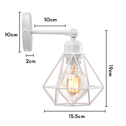 Stoex Applique Murale Rétro Moderne Douille E27 Applique Murale À Angle Réglable (Blanc) Applique Murale Cage en Métal Applique Murale Vintage Intérieur pas cher