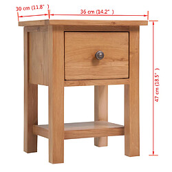 vidaXL Table de chevet 36x30x47 cm Bois de chêne massif pas cher