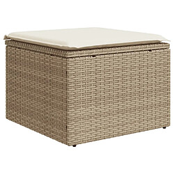 Avis vidaXL Salon de jardin avec coussins 13 pcs beige résine tressée