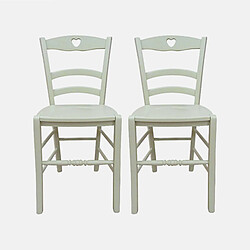 Alter Lot de 2 chaises en bois classiques, pour salle à manger, cuisine ou salon, Made in Italy, cm 45x47h88, Assise h cm 48, Couleur sable