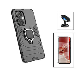 PHONECARE Kit Film Hydrogel Full Cover Avant + Coque 3X1 Military Defender + Support Magnétique de Voiture pour Oppo K11X - Noir 