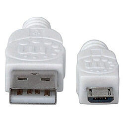 Arte Video Manhattan Câble USB Câble de connexion Connecteur mâle A/micro-connecteur mâle B 1 m weiß weiß 