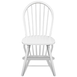 Avis Maison Chic Lot de 6 Chaises à manger,Chaise pour cuisine blanc bois d'hévéa solide -MN97089