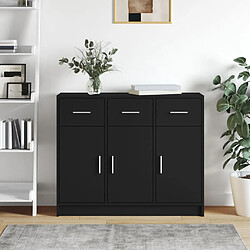 Maison Chic Buffet,Meuble de Rangement,commode pour salon,Cuisine noir 91x28x75 cm bois d'ingénierie -MN78001