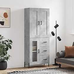 Maison Chic Buffet,Meuble de Rangement,commode pour salon,Cuisine Gris béton 69,5x34x180 cm Bois d'ingénierie -MN33092