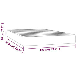 vidaXL Matelas de lit à ressorts ensachés Noir 120x200x20 cm Velours pas cher