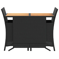 Acheter Maison Chic Ensemble de bistro 3 pcs avec coussins,Table + chaises + coussins de jardin noir résine tressée -GKD103495