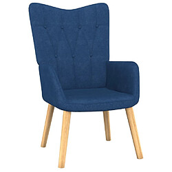 Maison Chic Chaise de relaxation | Fauteuil relax avec tabouret Bleu Tissu -GKD25354