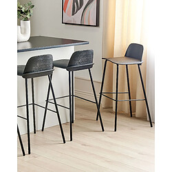 Beliani Tabouret de bar Set de 4 Noir MORA