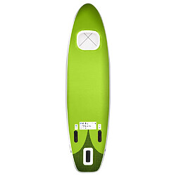 Avis vidaXL Ensemble de planche SUP gonflable Vert 300x76x10 cm