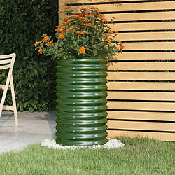 Maison Chic Jardinière,Bac à fleurs - pot de fleur de jardin Acier enduit de poudre 40x40x68 cm Vert -GKD73540