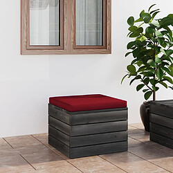 vidaXL Repose-pied palette de jardin avec coussin Bois de pin 