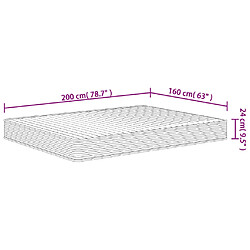 vidaXL Matelas en mousse moyennement doux 160x200 cm pas cher