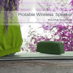 Avis Wewoo Enceinte Bluetooth Haut-parleur portable extérieur avec fonction d'appel mains libres, support pour carte TF, USB & FM et AUX (Vert)