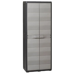 vidaXL Armoire de rangement de jardin avec 3 étagères Noir et gris 