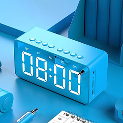 Wewoo Enceinte Bluetooth Haut-parleur AEC BT506 avec miroiraffichage de l'horloge LEDréveil doubleSnoozeappel mains libres HDchaîne stéréo haute fidélité bleu