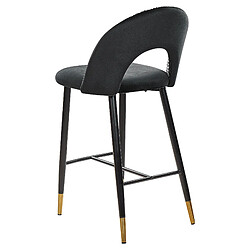 Beliani Tabouret de bar Set de 2 Velours Noir blanc FALTON pas cher