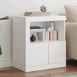 Maison Chic Commode Buffet - Meuble de rangement avec lumières LED blanc 60,5x37x67 cm -GKD81512